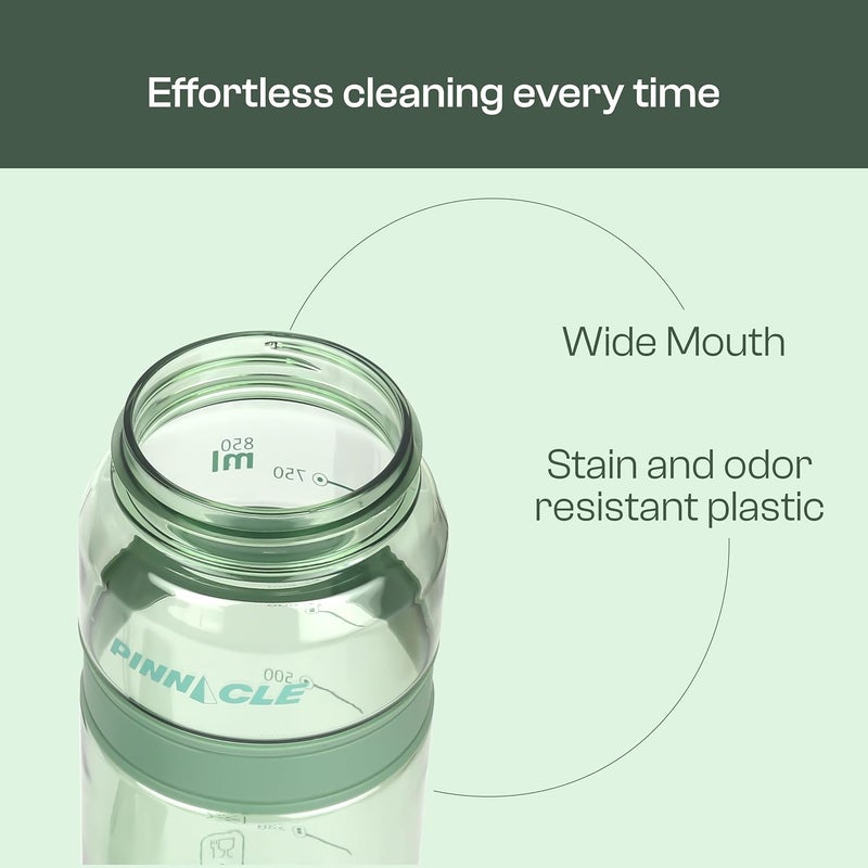 Pinnacle Quench Hydration Bottle (700ML, Green) - Motivational Water Bottle with Sipper and Hydration Tracker - Image 4